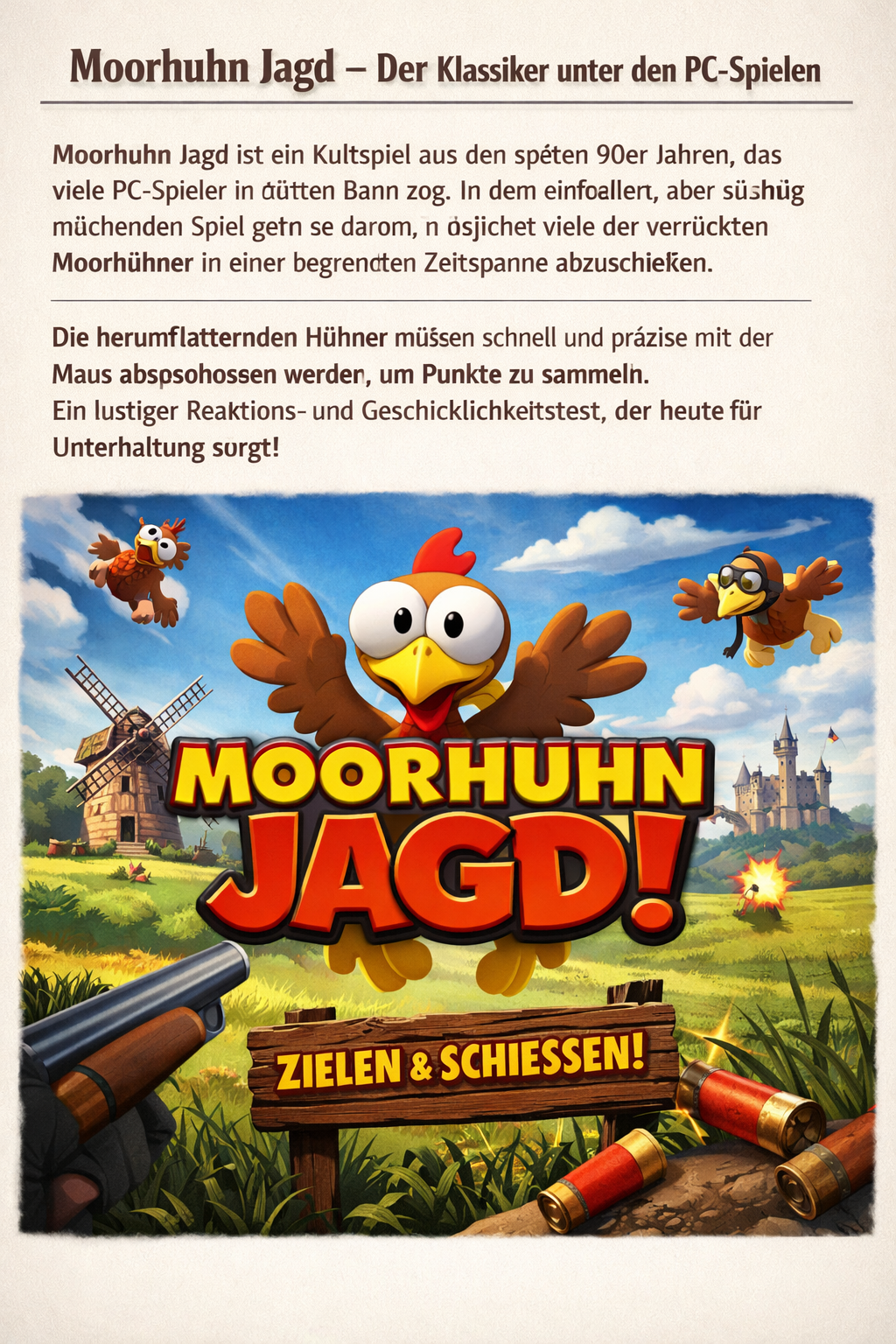 Morrhuhn Jagd - PC GAME