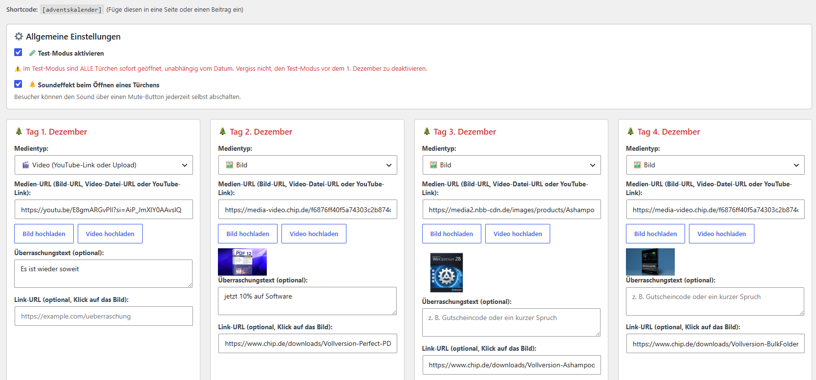 Wordpress Adventskalender Deluxe